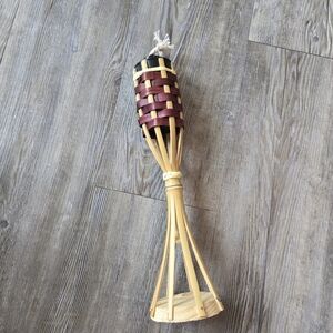 Decorative Bamboo Torch with Purple Accents